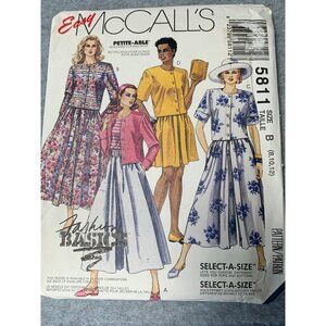 Vintage 1992 McCalls Sewing Pattern 5811 Size 8/10/12 Skirt/Top Set Uncut